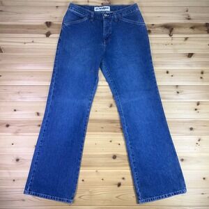 Vintage Anchor Blue Jeans Womens 9 Baggy Wide Leg Rainbow Patch Denim Blue Jeans